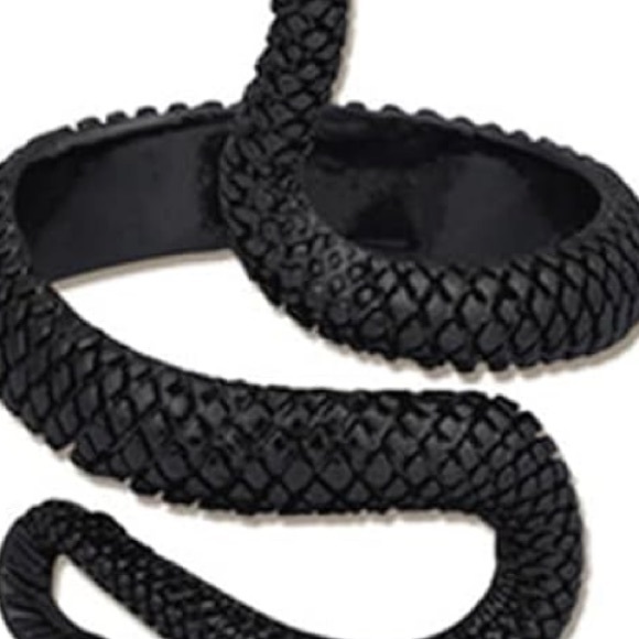Adjustable Open Style Black Snake Ring - Picture 5 of 6